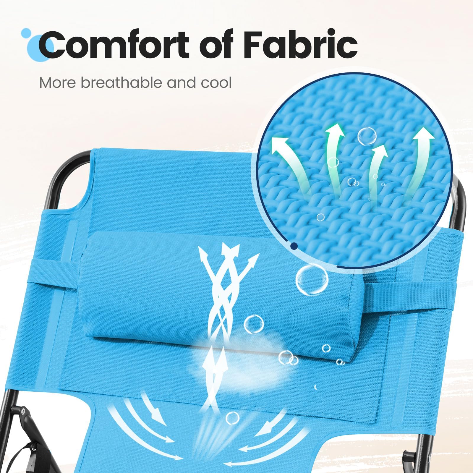 KING BIRD 5-Position Beach Chaise with Face Cradle (350LBS) - Blue