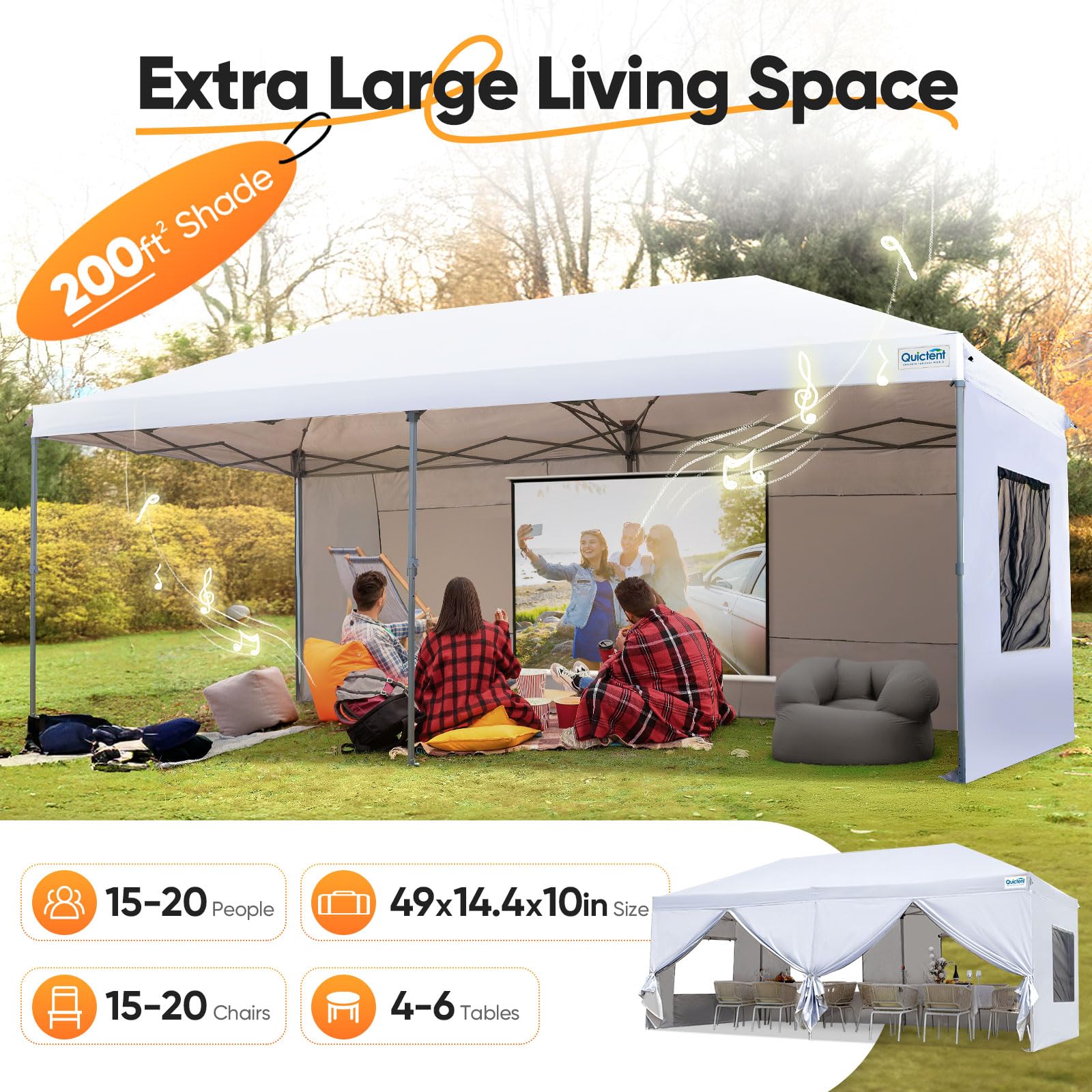 Quictent 10'x20' Pop-Up Canopy Tent