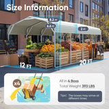 Quictent 12'x20' Metal Roof Carport - White