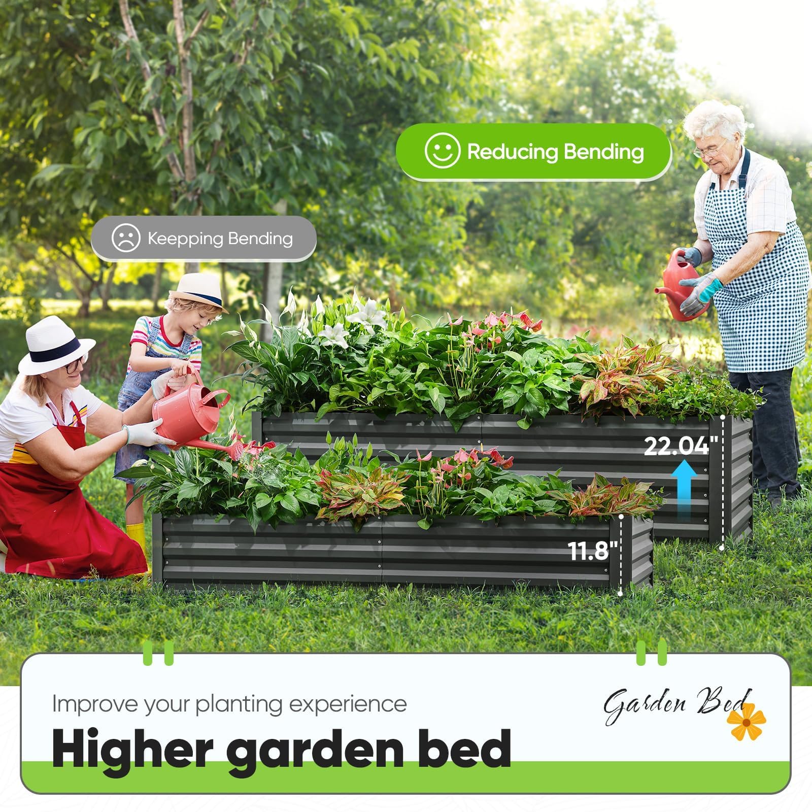 Quictent 6'x3'x2' Galvanized Raised Garden Bed with Cover - Green