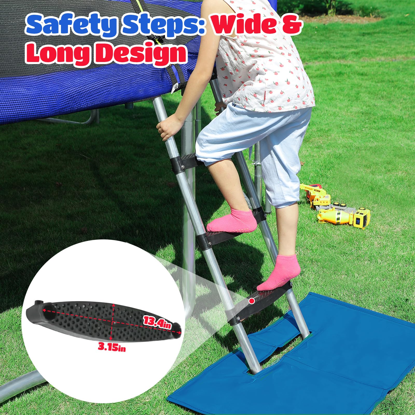 ORCC 300LBS Capacity 3-Step Trampoline Ladder