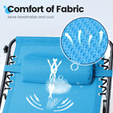 MAXLEAD HOME Beach Chaise with Sun Shade (350LBS) - Blue