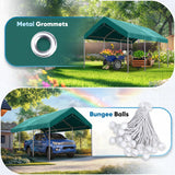 Quictent 10'x20' Carport Replacement Cover with Edge - Green