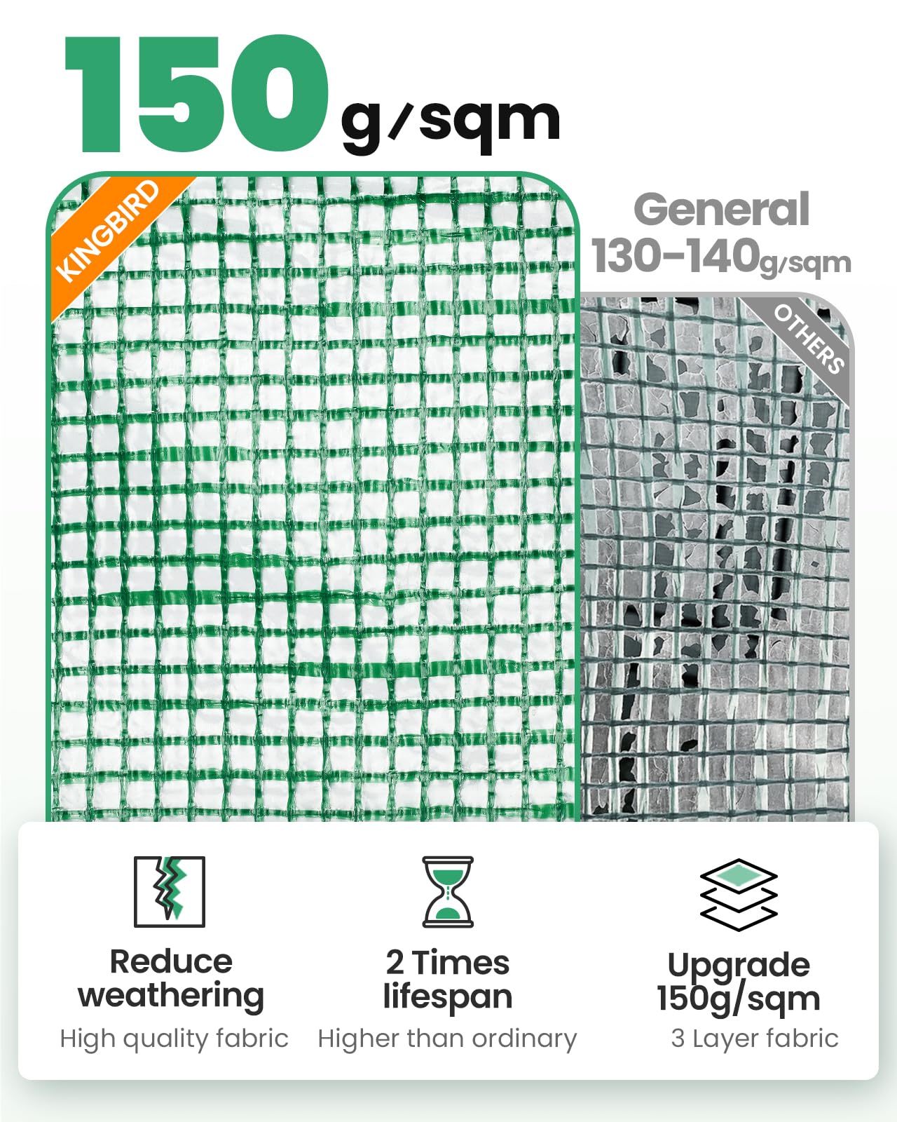 KING BIRD 10'x6.6'x6.6' Greenhouse with Watering Kits - Green