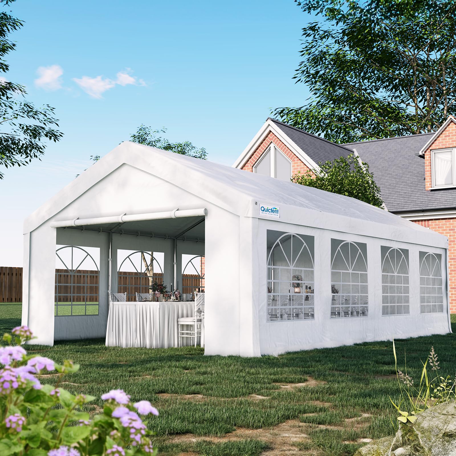 Quictent 13'x26' Heavy Duty Party Tent with Storage
