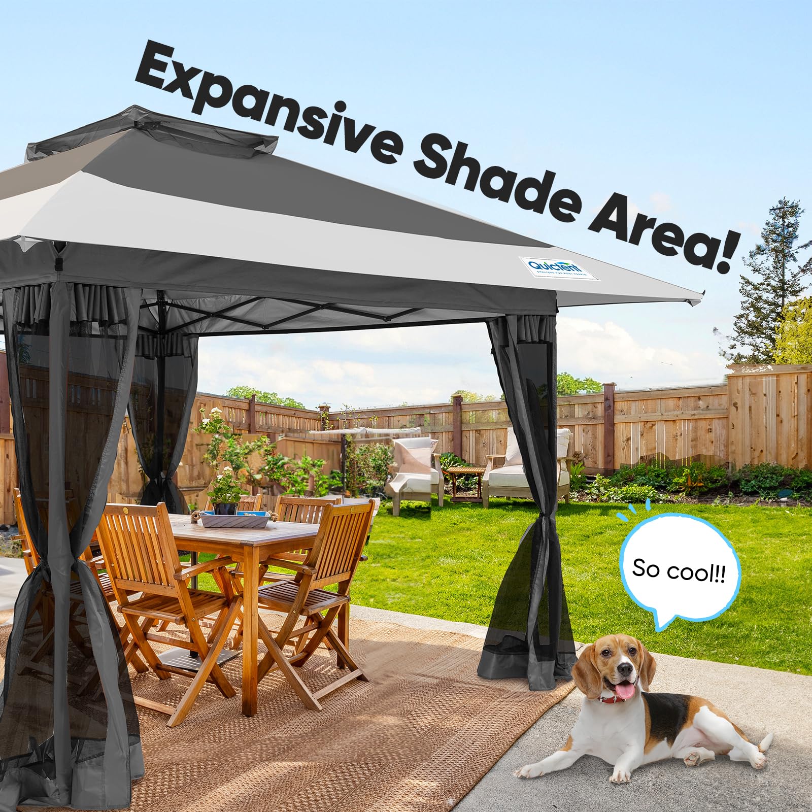 Quictent 13'x13' Instant Gazebo Canopy - Grey