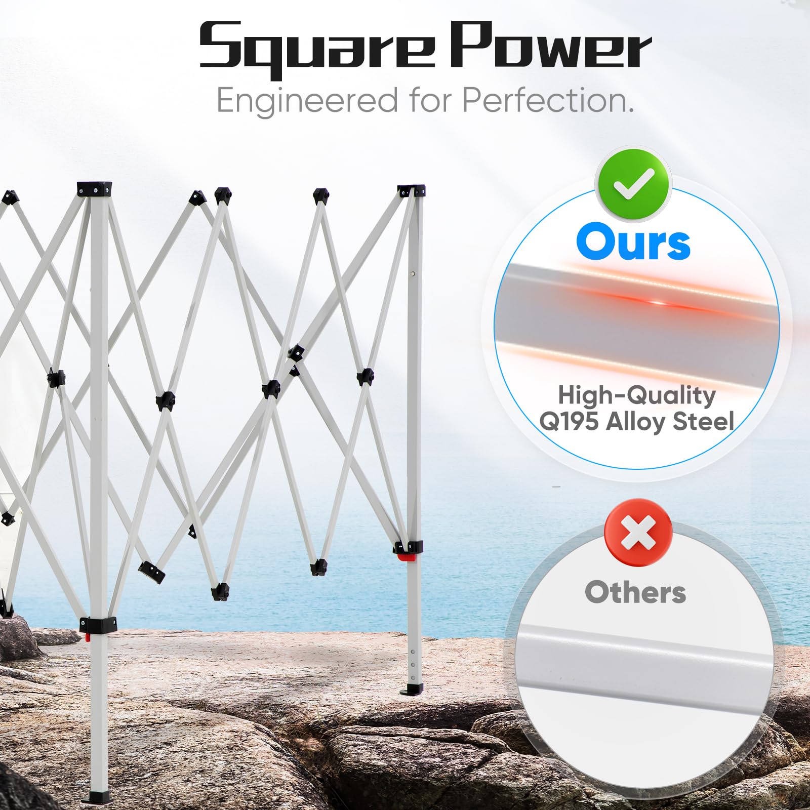 Quictent 10'x10' Portable Pop-Up Canopy Tent - White