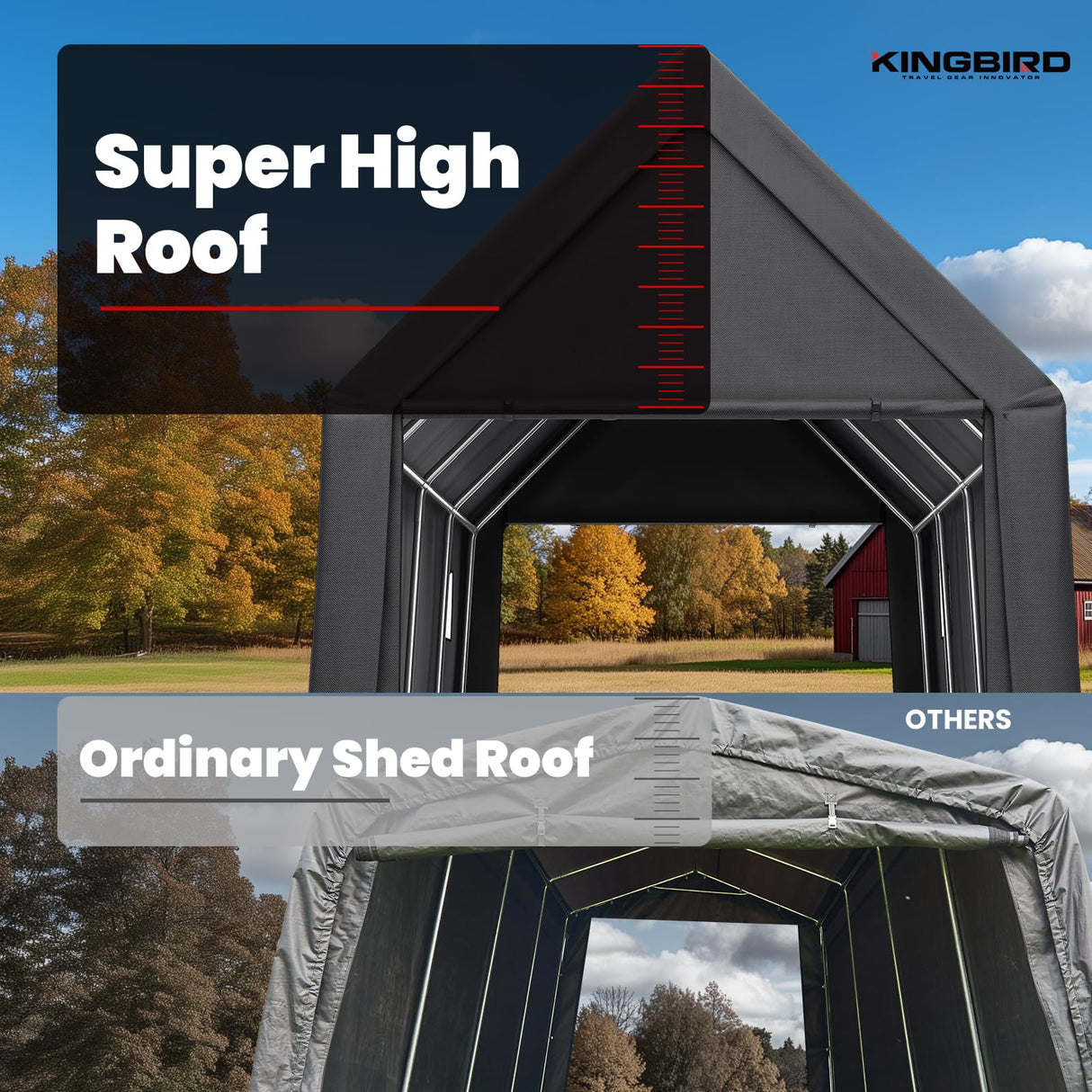 KING BIRD Heavy Duty Truck Storage Shed - Dark Gray