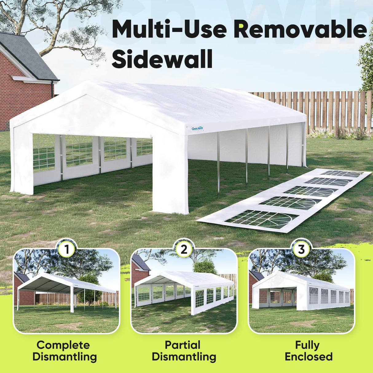 Quictent 16'x32' Heavy Duty Party Tent with Storage