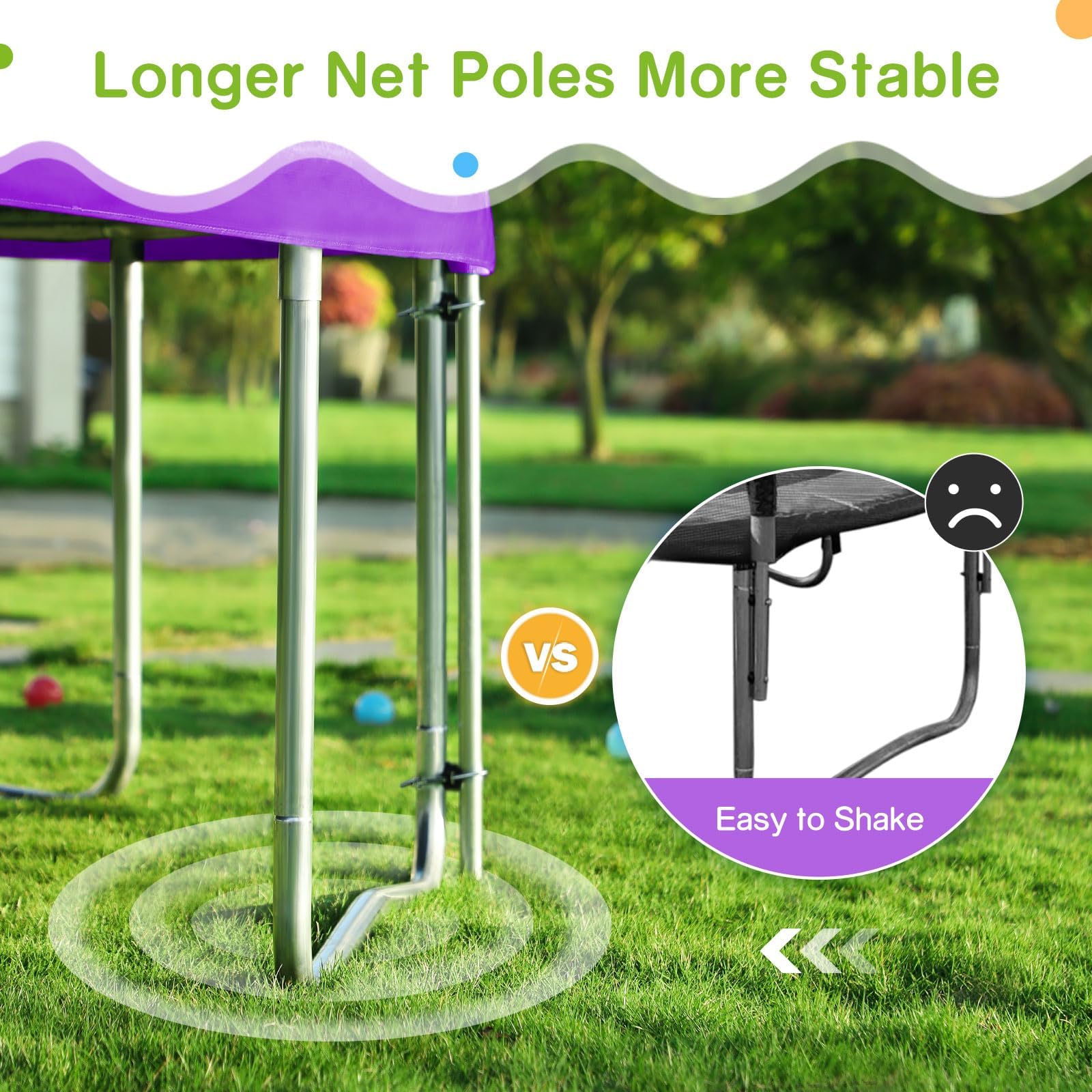 Zupapa 1500LBS 10-16FT Backyard Trampoline
