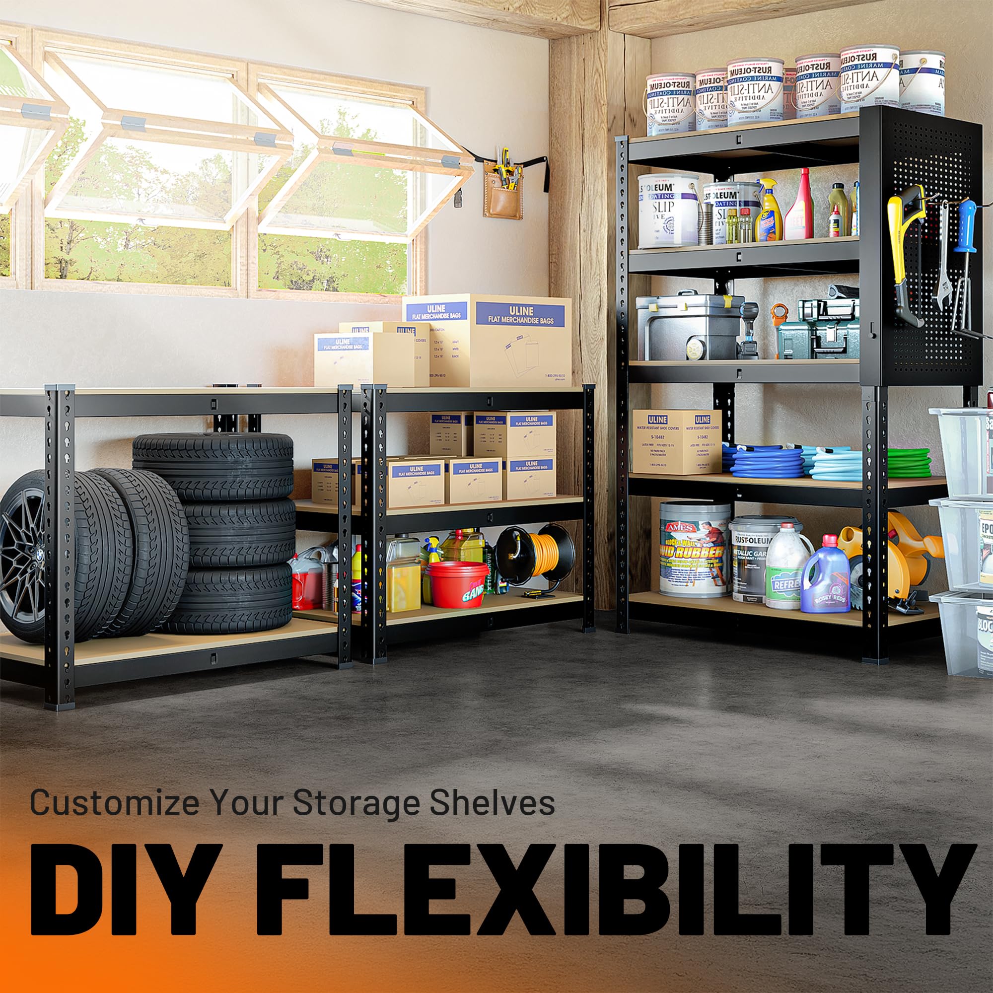 MAXLEAD 72" 2600LBS Adjustable Garage Shelving