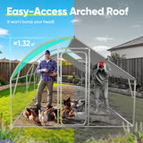 Quictent Arched Metal Chicken Coop with Perch & Swing