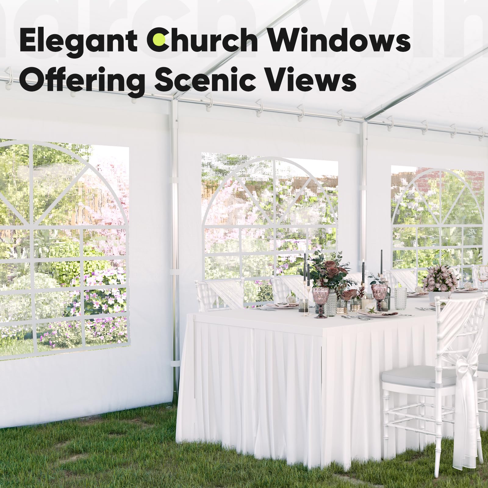 Quictent 13'x26' Heavy Duty Party Tent with Storage