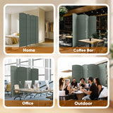 JOSTYLE 6ft Rattan Room Divider - Grey (4-Panel)