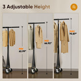 HOKEEPER 500LBS Wooden Garment Rack with Shelves - Black