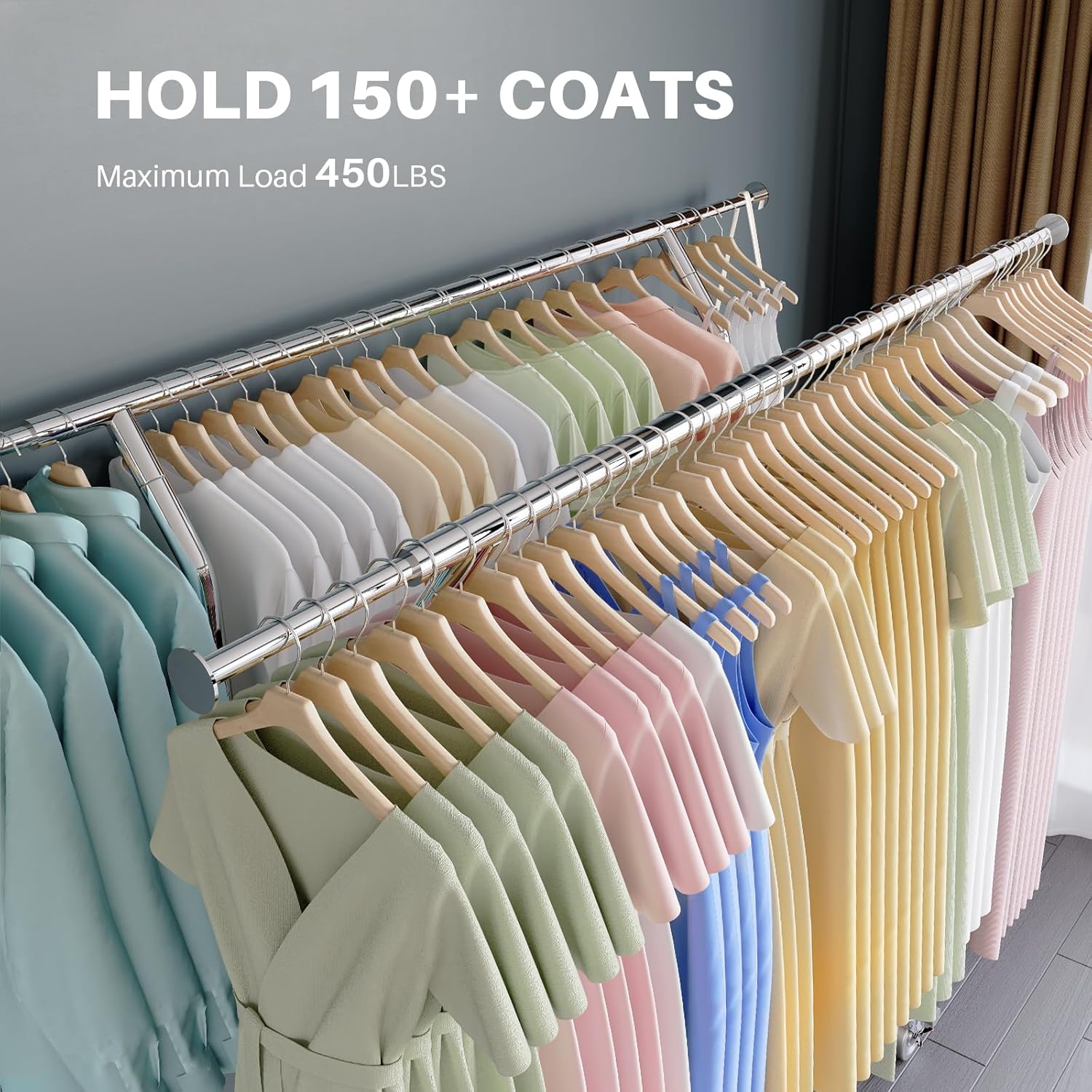 HOKEEPER Collapsible Garment Rack with Shelves