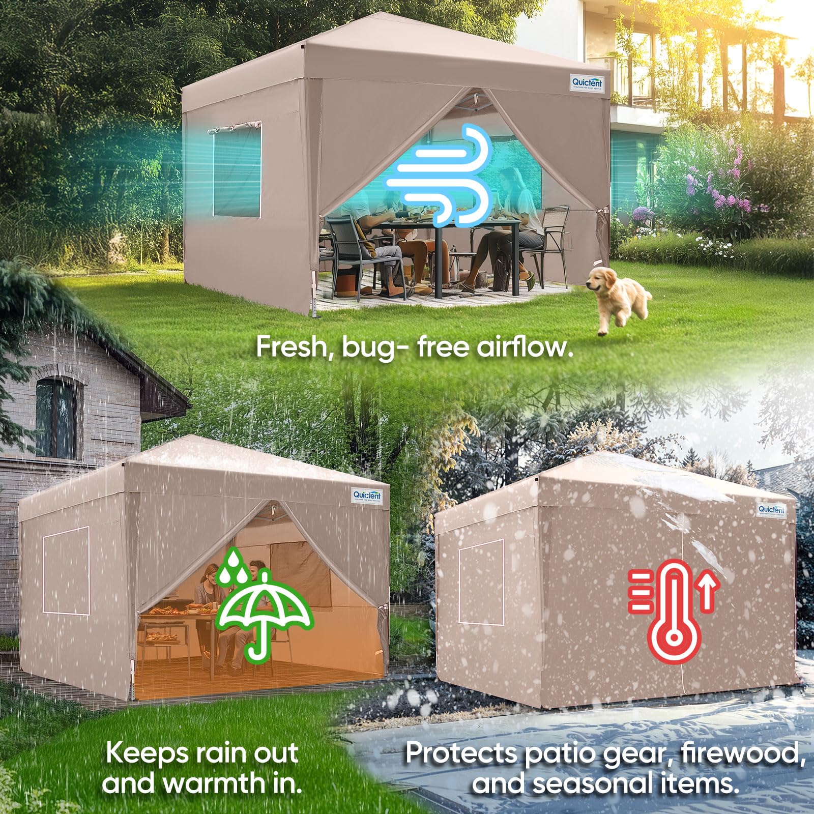 Quictent 6.6'x6.6' Privacy Canopy with Ventilated Windows