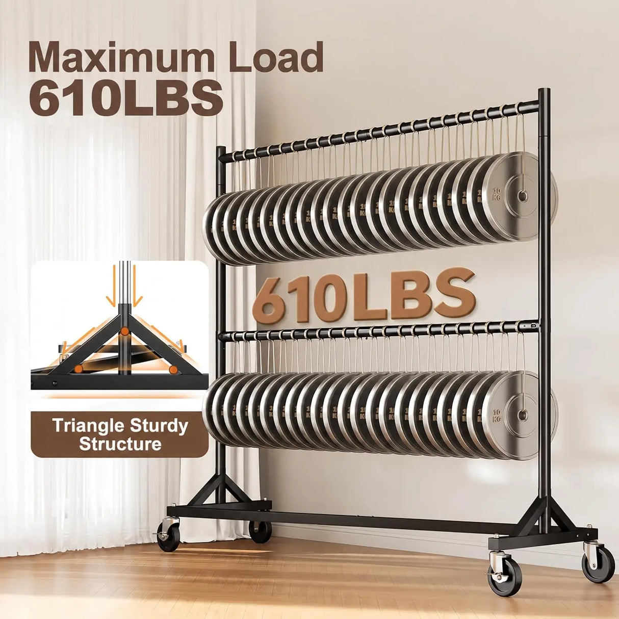 HOKEEPER 610LBS Double Rod Z-Rack Clothing Rack