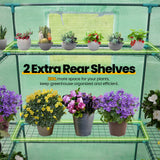 KING BIRD 56"x56"x77" Walk-in Greenhouse with 14 Shelves - Green