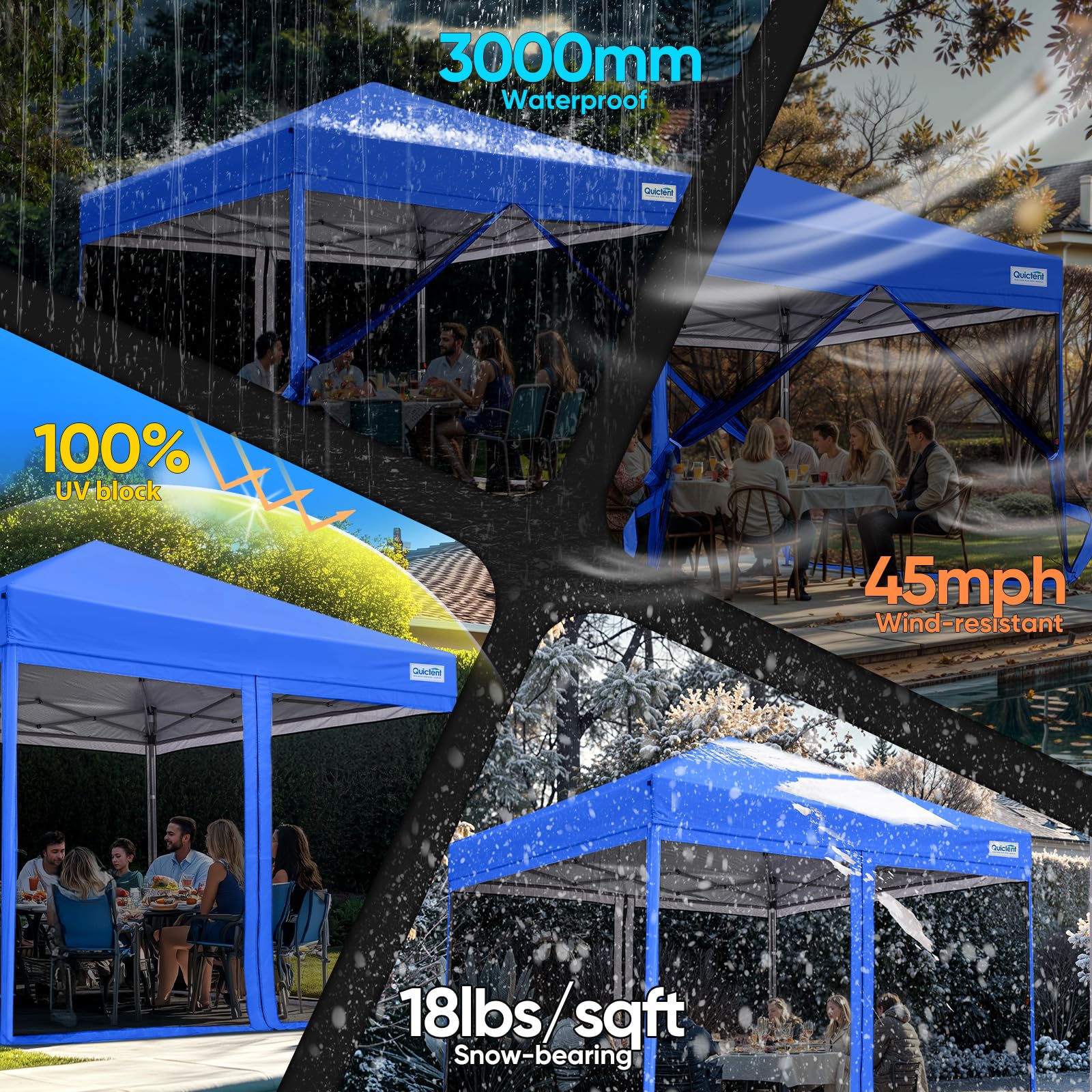 Quictent 10'x10' Mosquito Net Pop up Screened Canopy