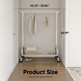 HOKEEPER Portable Garment Rack with Lockable Wheels