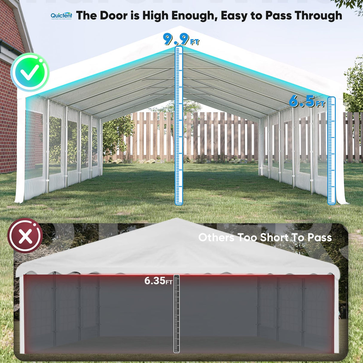 Quictent 20'x30' Heavy Duty Party Tent with Mesh Sidewalls & Storage Bags