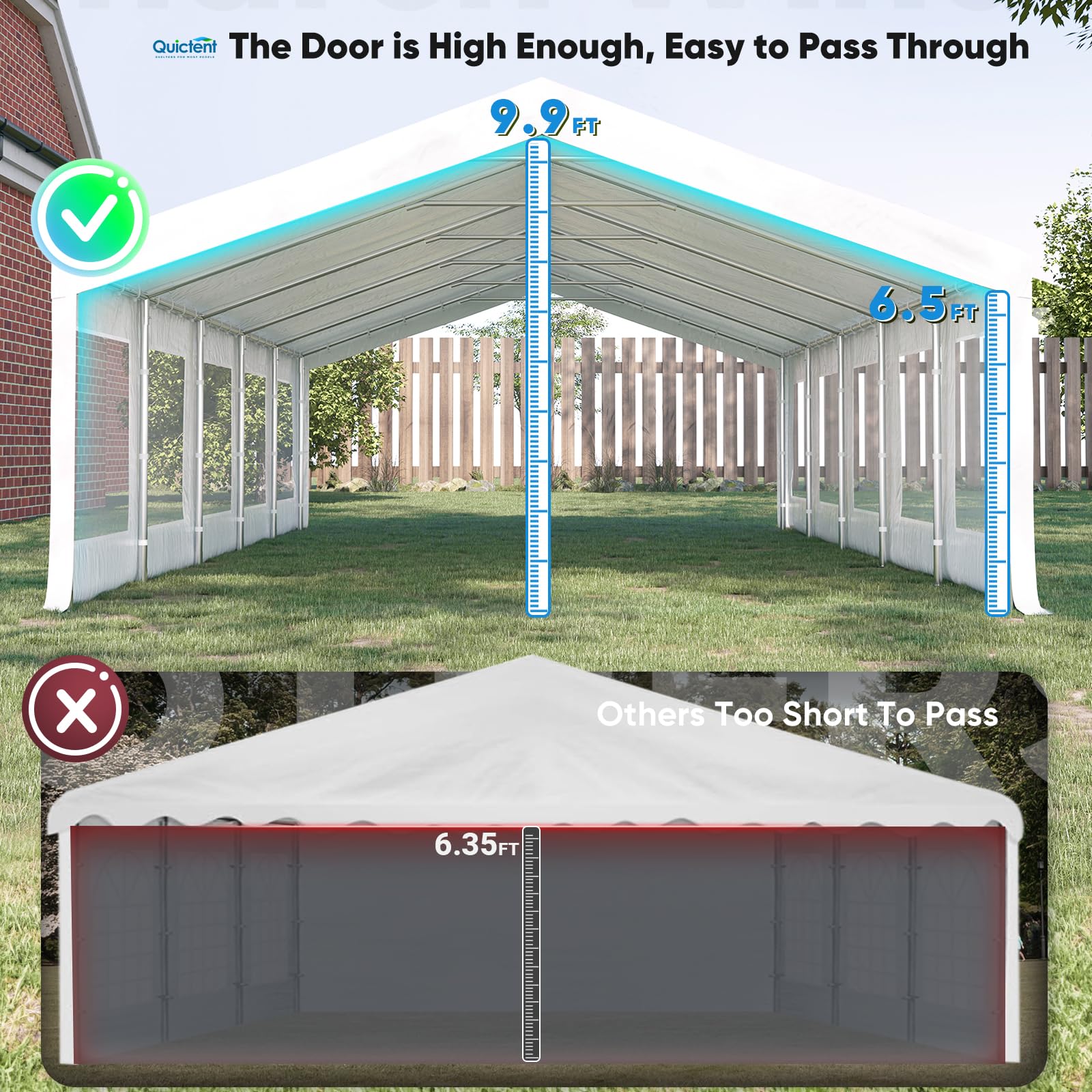 Quictent 20'x30' Heavy Duty Party Tent with Mesh Sidewalls & Storage Bags