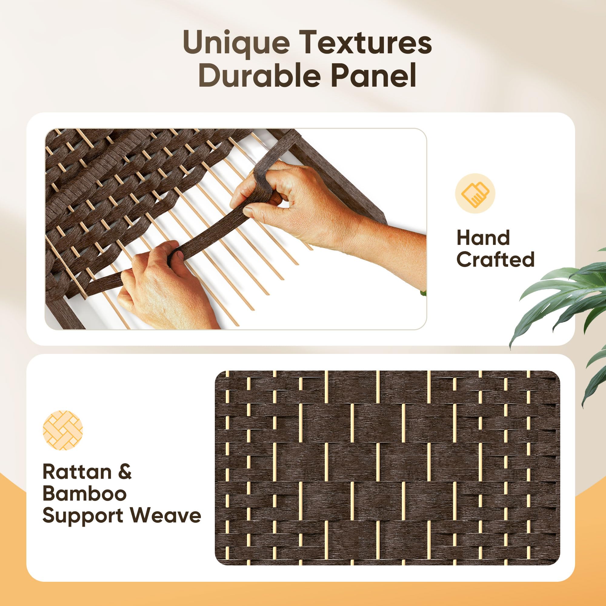 JOSTYLE Double-Weave Privacy Screen - Brown (6-Panel)