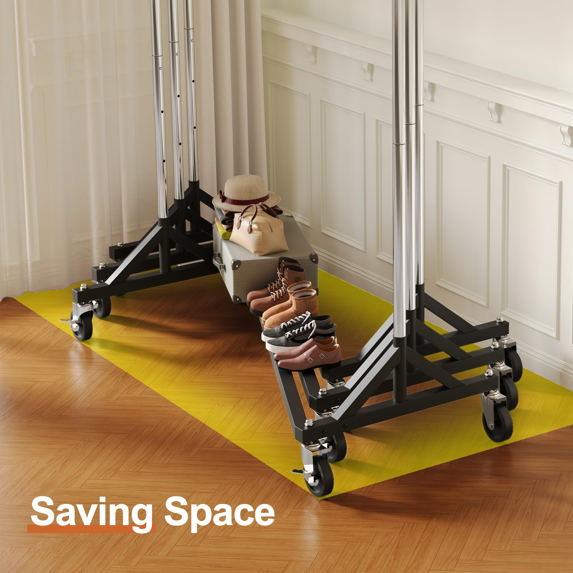 HOKEEPER 63"W Adjustable Z-Rack Garment Rack