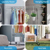 HOKEEPER Collapsible Garment Rack with Shelves