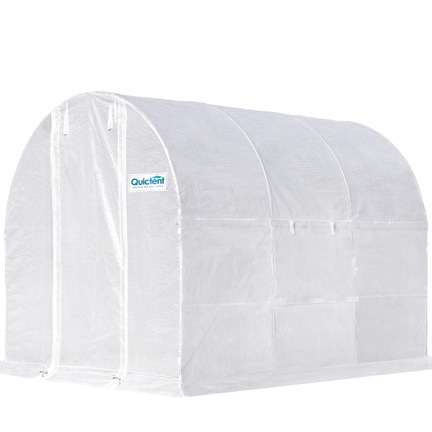 Quictent 10'x7'x7' Walk-in Tunnel Greenhouse with Mesh Door - White