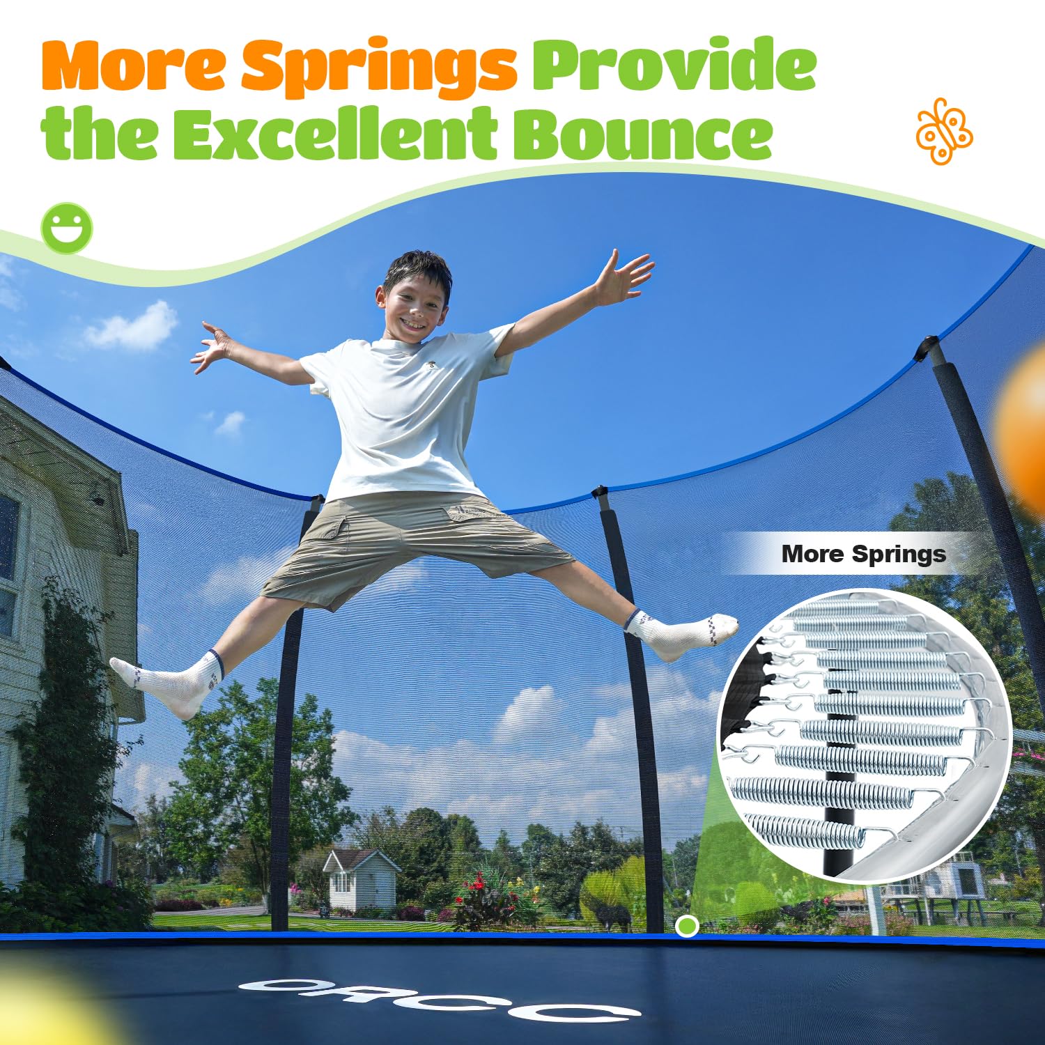 ORCC 1200LBS 8FT Heavy Duty Recreational Trampoline