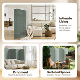 JOSTYLE 6ft Rattan Room Divider - Grey (4-Panel)
