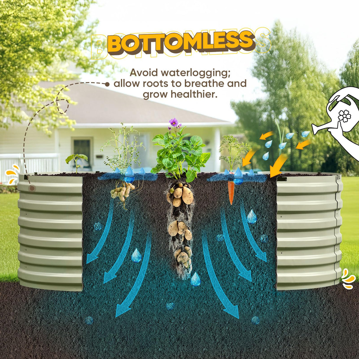 KING BIRD 74"x36"x23" Quick-Setup Garden Bed