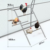Quictent Arched Metal Chicken Coop with Perch & Swing