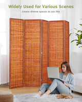 JOSTYLE Bamboo Privacy Screen - Saddle Brown (5-Panel)