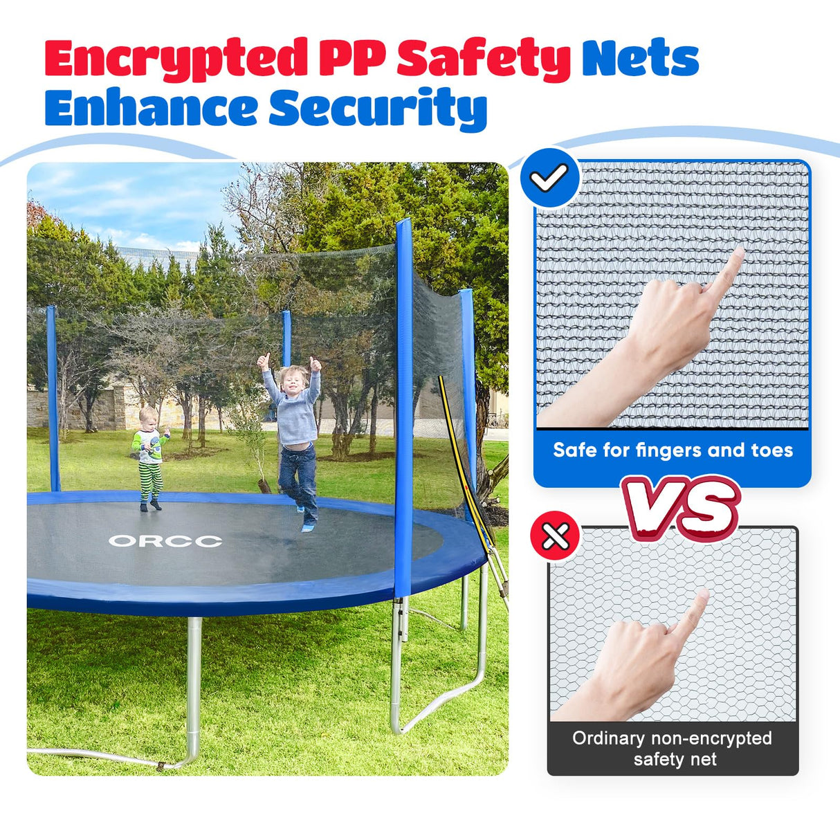 ORCC Replacement Safety Net for 10-16FT Trampoline