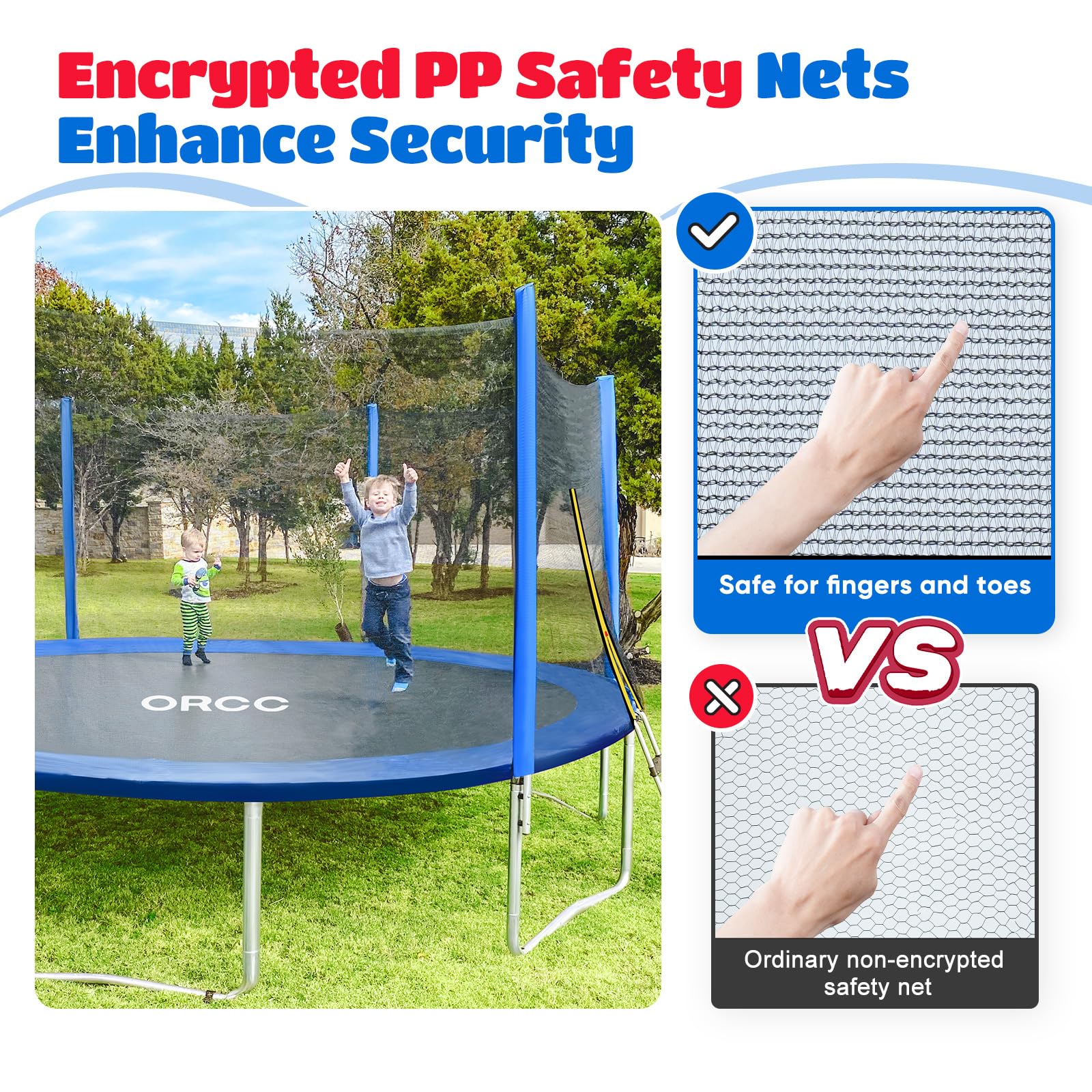 ORCC Trampoline Outer Net Only for 8-16FT Trampoline