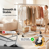 Heavy Double Rod Clothes Rack with Metal Shelves