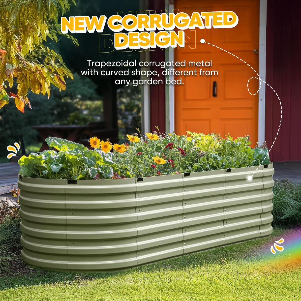 KING BIRD 8'x3'x2' Quick-Setup Garden Bed