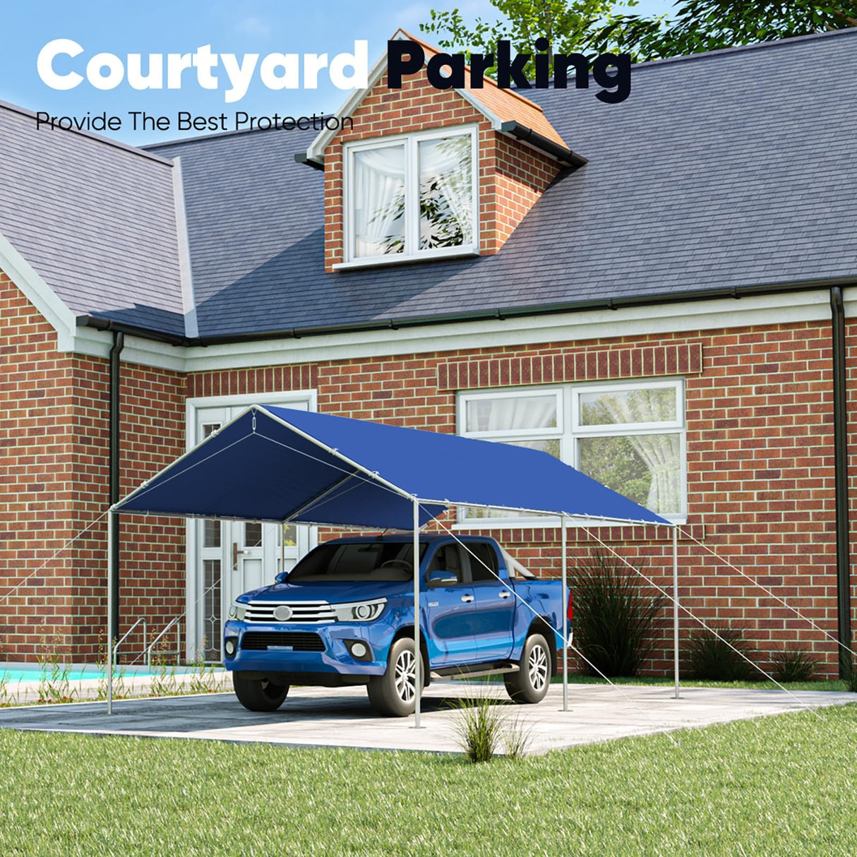 Quictent 10'x20' Heavy Duty Car Canopy with Steel Cables