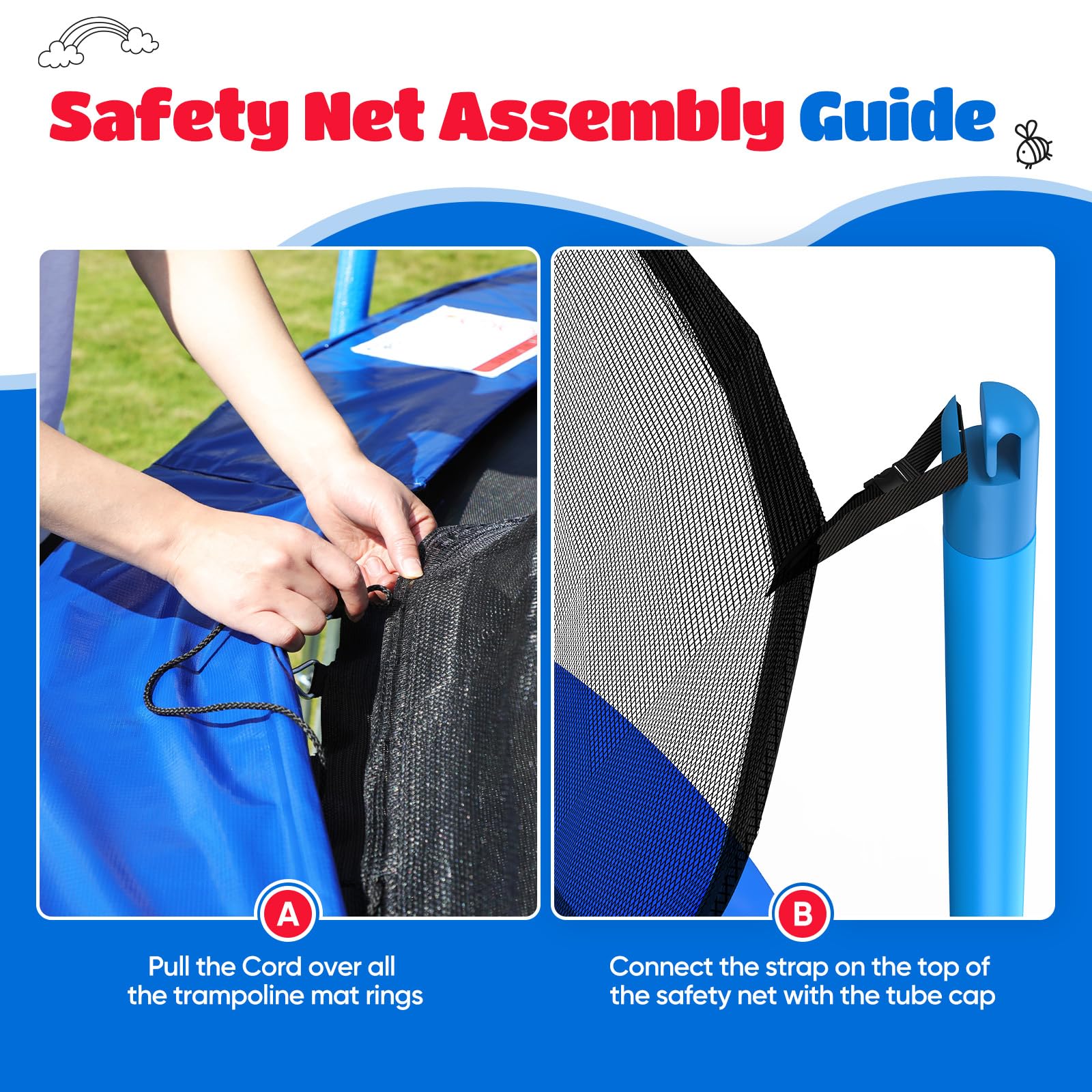 ORCC Kids Trampoline Net for 10-16FT Trampoline