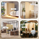 JOSTYLE 6ft Bamboo Room Divider - Beige (4-Panel)