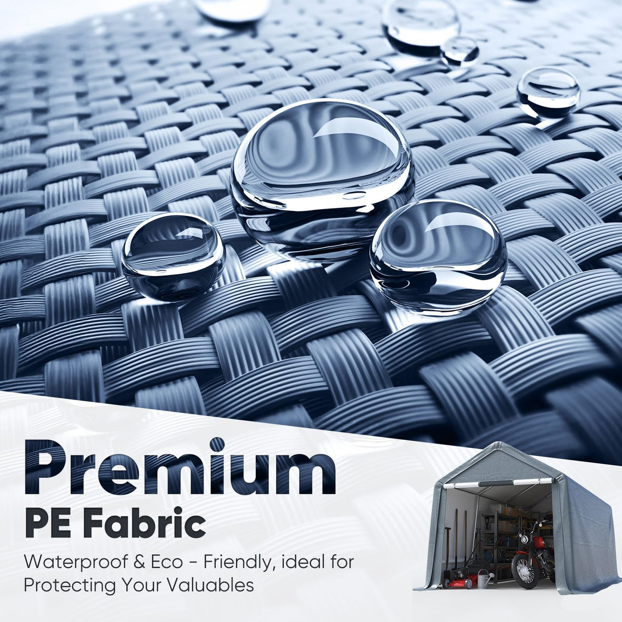 Quictent Portable Storage Shed with Roll-Up Mesh Windows - Dark Gray