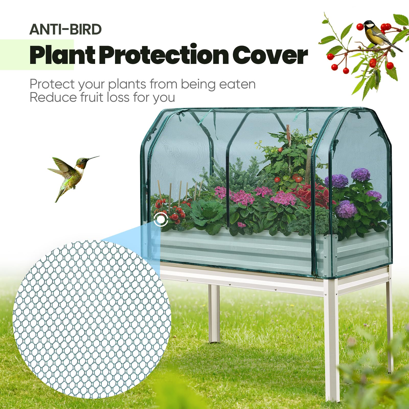 KING BIRD 48'×24"×56" Raised Garden Bed (400LBS) - Beige