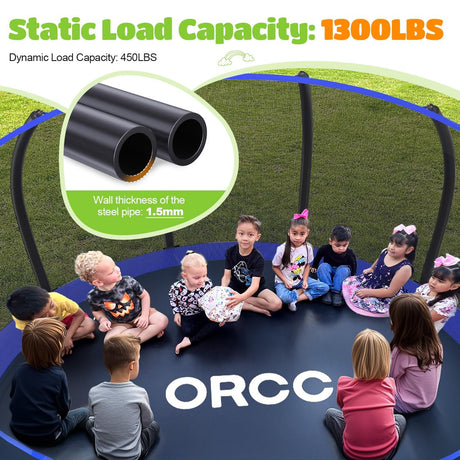 ORCC 1200LBS Heavy Duty Trampoline with Basketball Hoop
