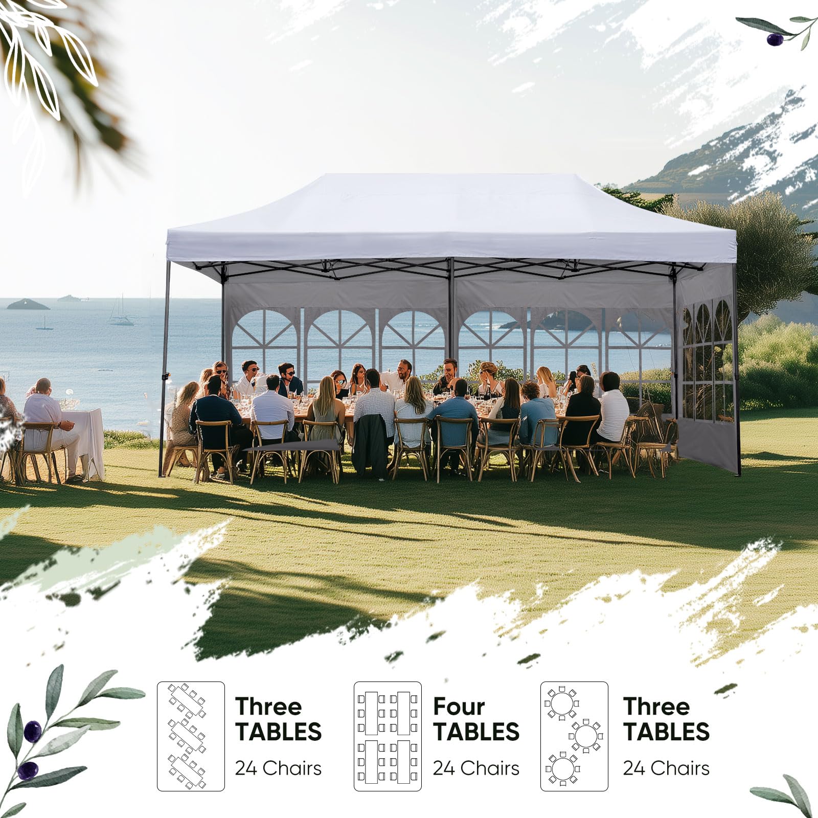 Quictent 10'x20' Heavy Duty Pop-up Canopy with Sidewalls - White
