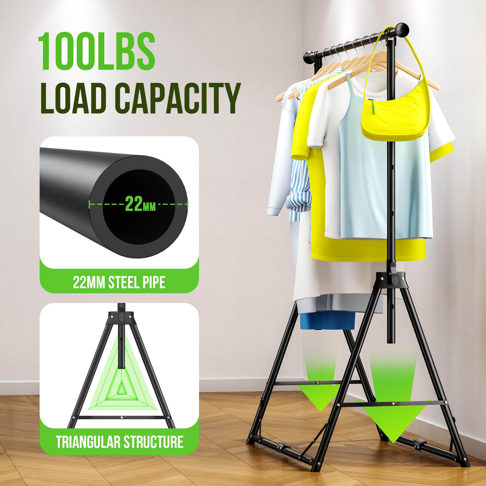 MAXLEAD 64.5" 4-Level Foldable Clothes Rack