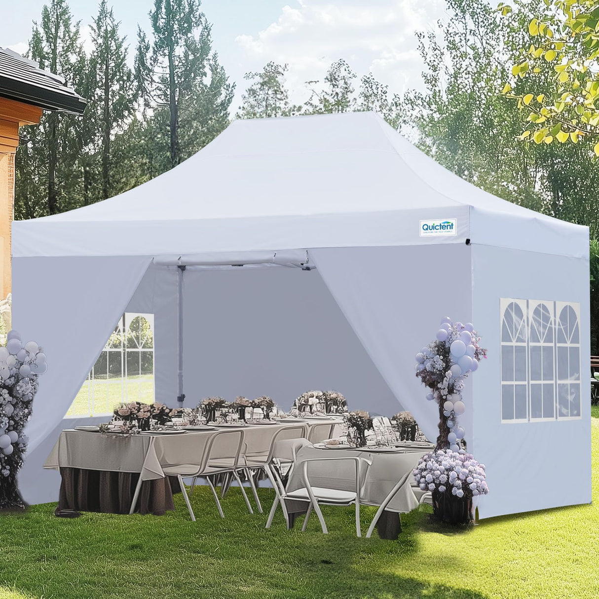 Quictent 10'x15' Heavy Duty Pop Up Canopy with Sidewalls