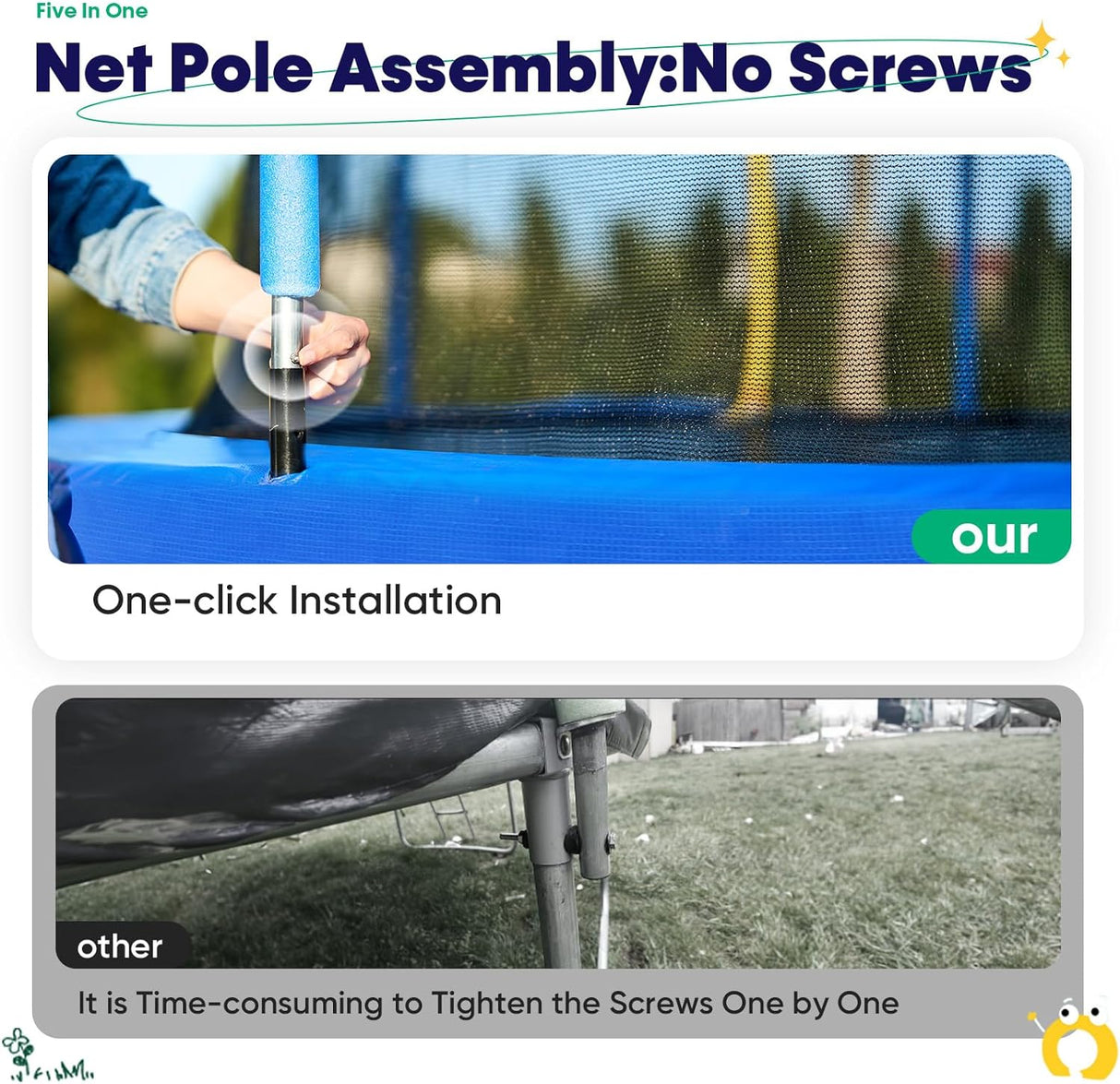 simplifies the assembly process and enhances the stability of the net poles